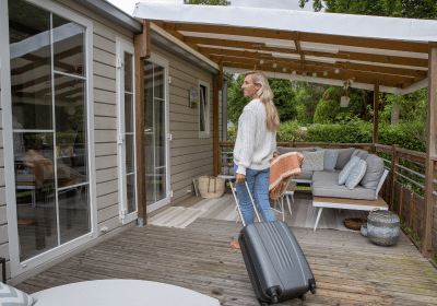 A woman ready to enjoy a new vacation rental cleaning