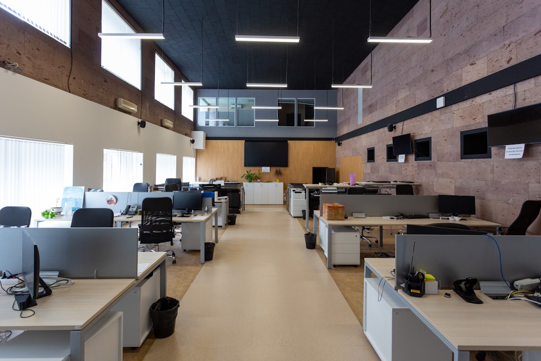 Clean modern commercial workspace
