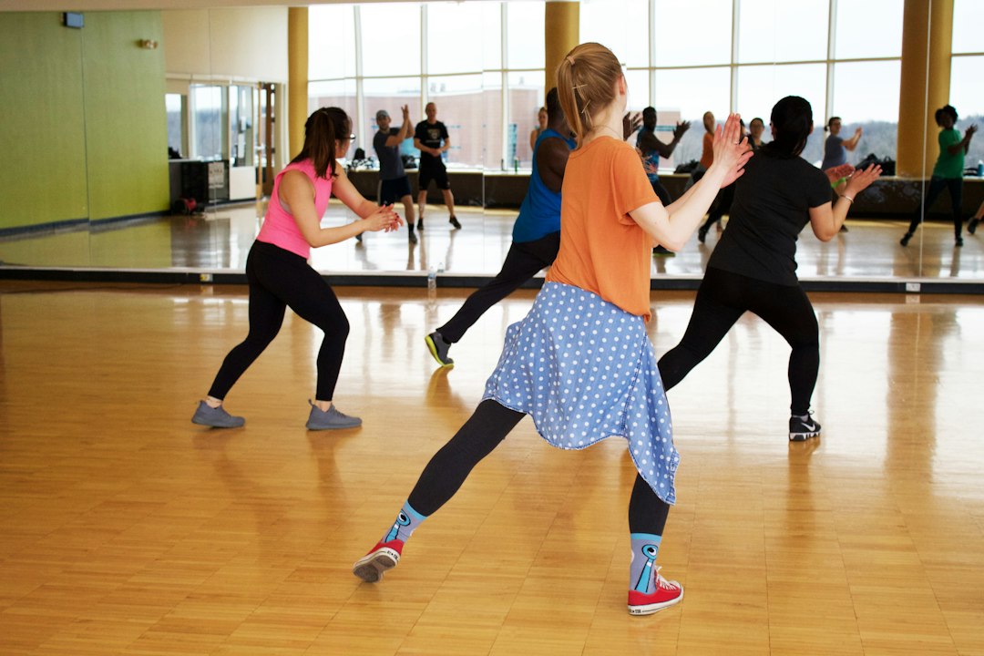Bright gym and fitness studio interior